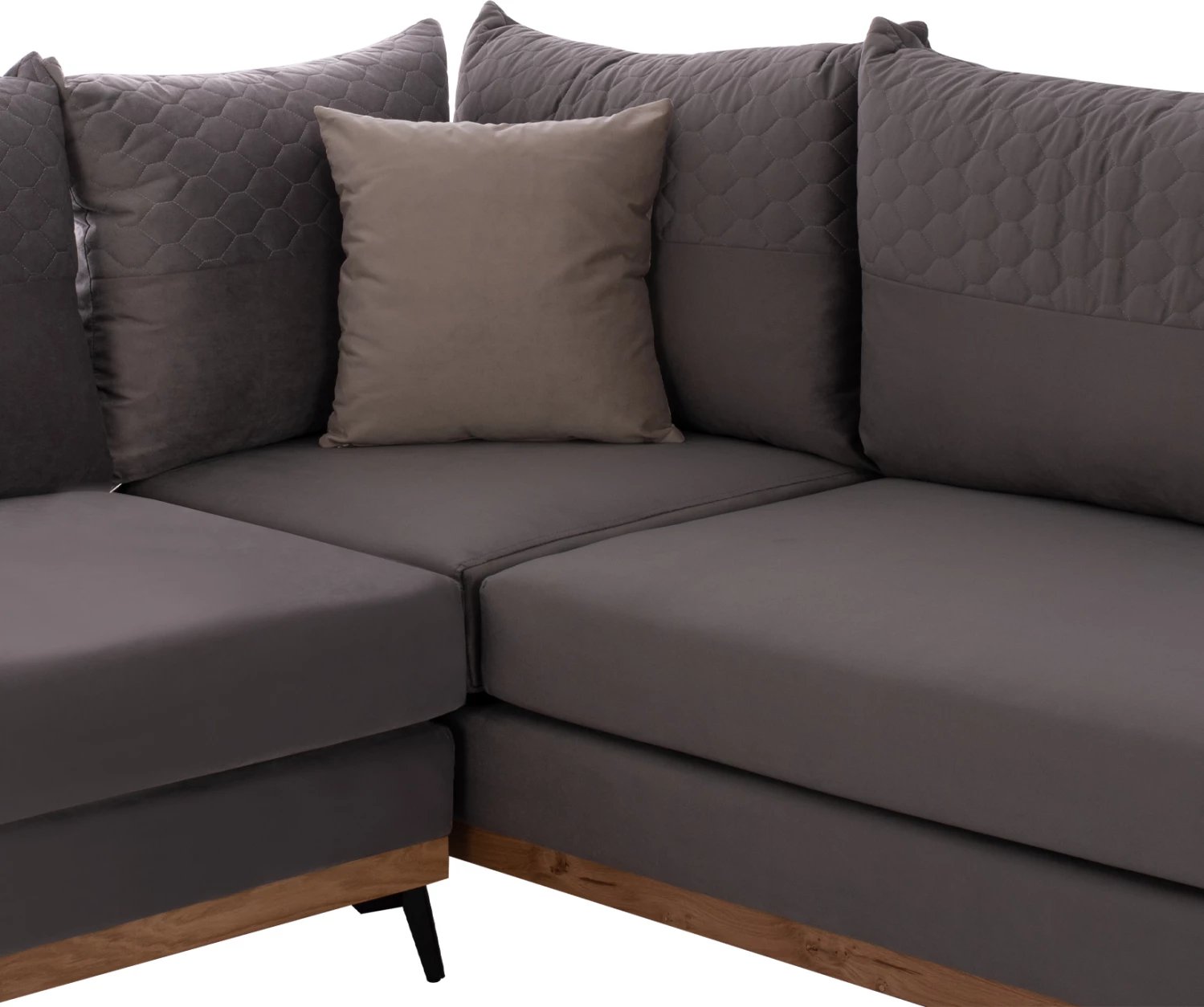 MESINA corner sofa, gray, high leg, 2pcs, right corner, stain-resistant and water-repellent fabric