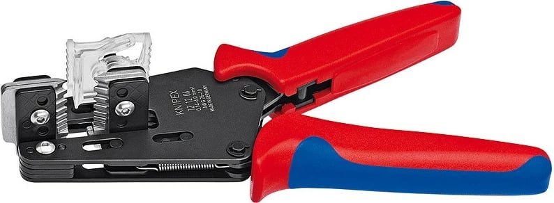Vegël zhveshëse Knipex 12 12 06, izolim mbrojtës, 195mm, plastikë, kaltër/kuqe