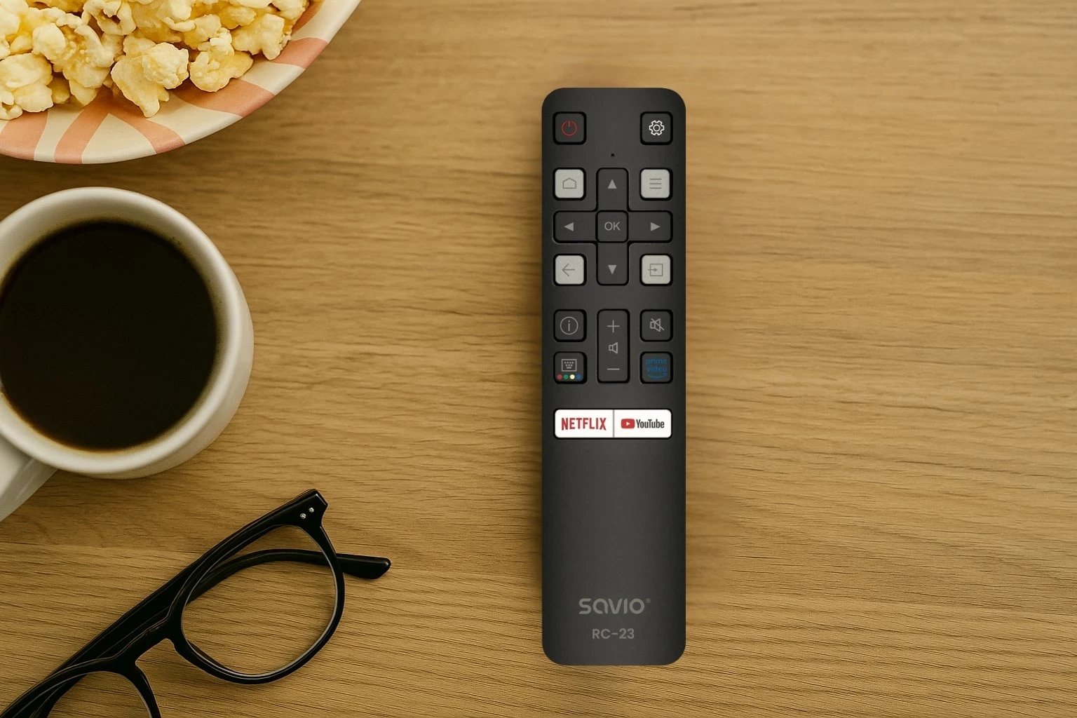 Telekomandë universale SAVIO RC-23 për TCL, e zezë