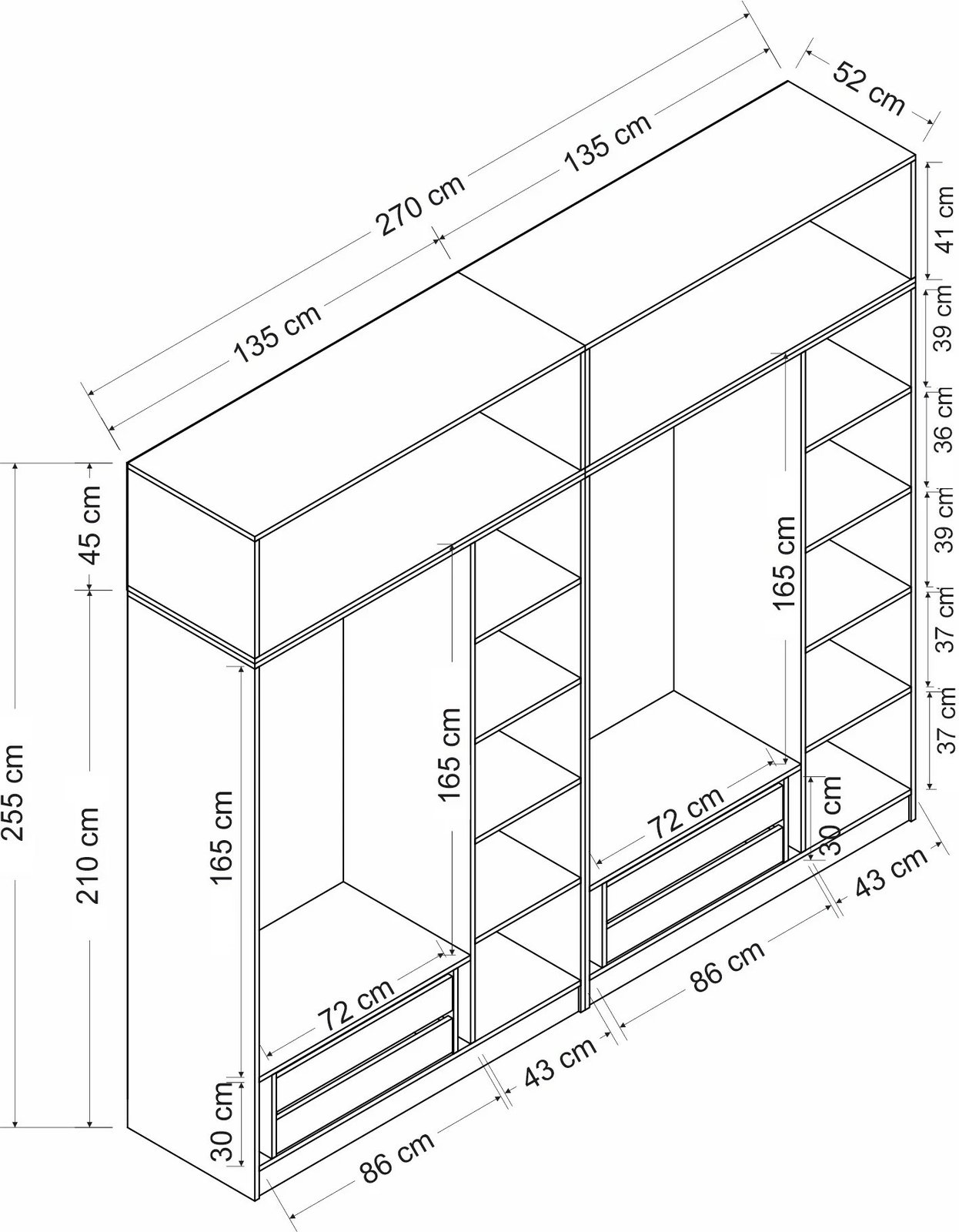 Dollap Skye Decor, i bardhë, 5229