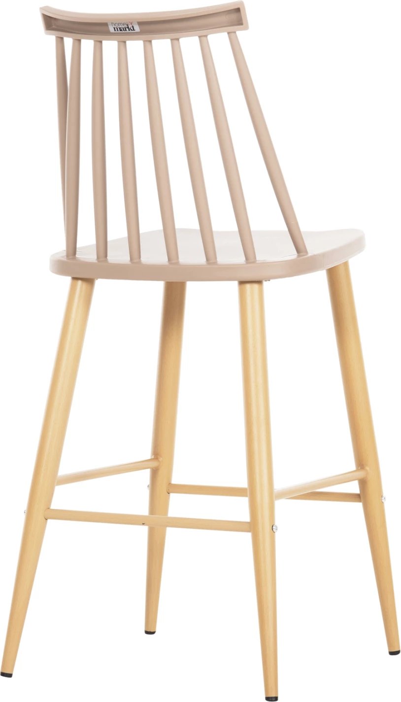 Karrige për bar mesatare VANESSA FH9300.25 ngjyrë kapuçino PP & këmbë metalike ngjyrë druri 45,5x46x97Hcm., set prej 2 copë