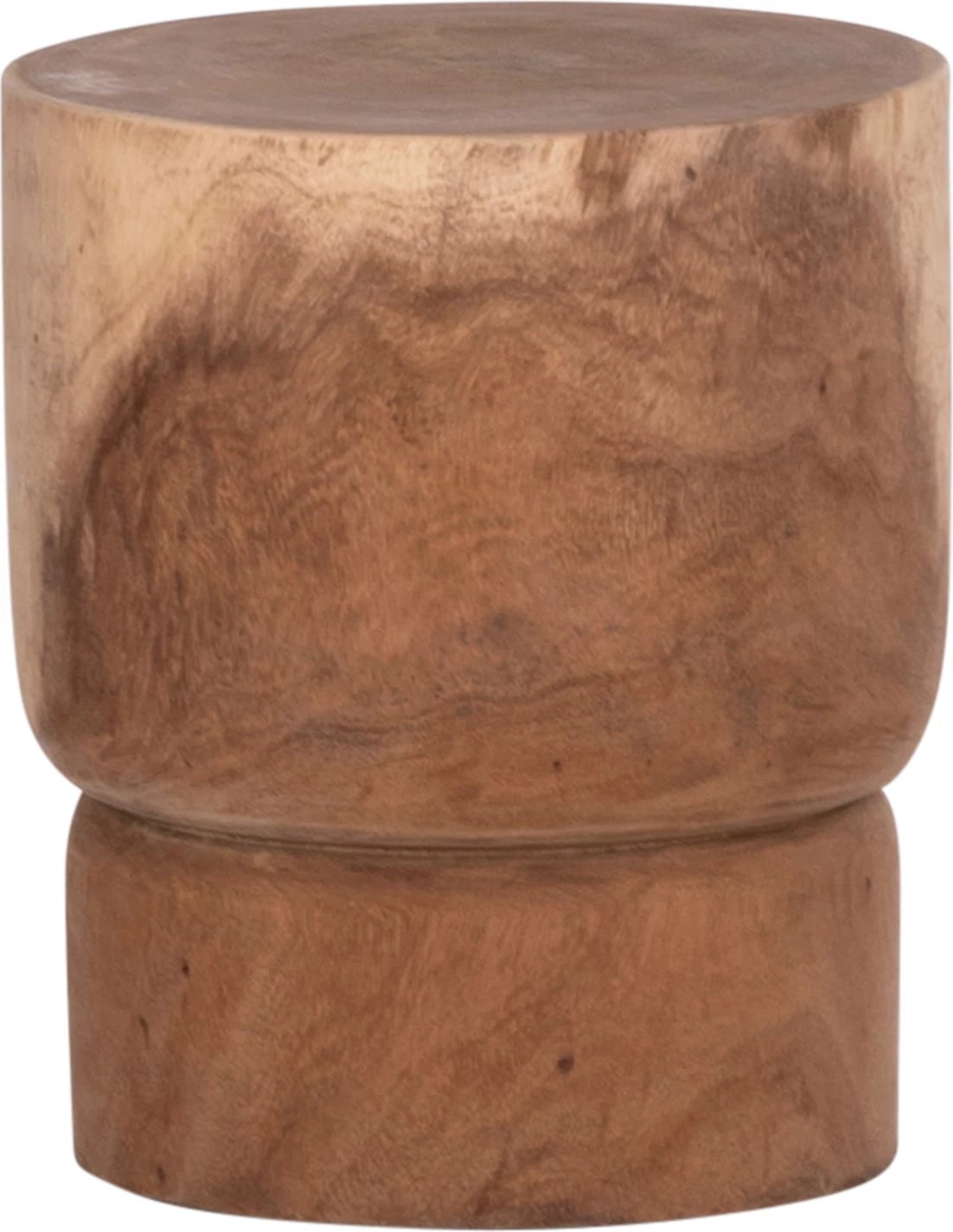Tavolinë anësore ose stol cilindrik FEBRY, dru suar natyral, Φ40x46cm