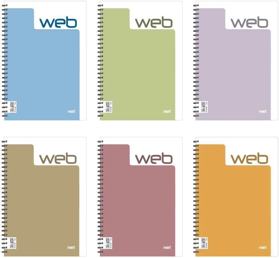 Bllok shënimesh spiral Next Web 21x29cm, 3 lëndë, shumëngjyrësh