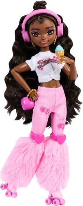 Kukull Barbie Dream Besties Brooklyn me patina, Mattel JFX97, me aksesorë, rozë