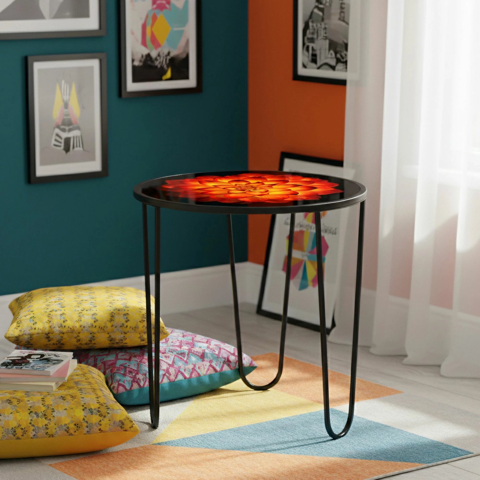 Tavolinë kafeje Mandala, ngjyra të ndryshme, Skye Decor, Shb-033-E