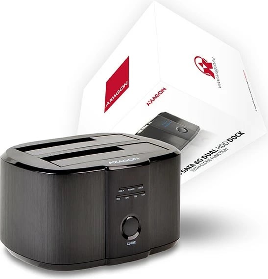 Stacion dokimi AXAGON ADSA-ST, 2 slote, klonim SSD/HDD, USB 3.2 Gen 1, i zi