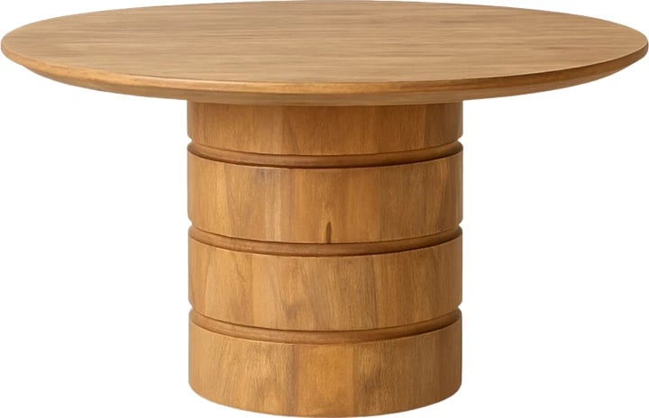 Tavolinë Charmy, dru mango i fortë, ngjyrë natyrale, D130x76cm