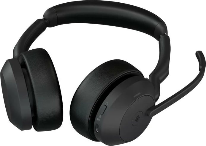 Kufje me mikrofon Jabra Evolve2 55 MS Stereo 25599-999-889 on-ear, wireless 30m, kabllo 1m, të zeza