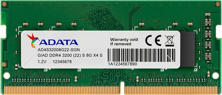 RAM Memorje Adata Premier DDR4 3200 SODIMM, 8GB, për laptop