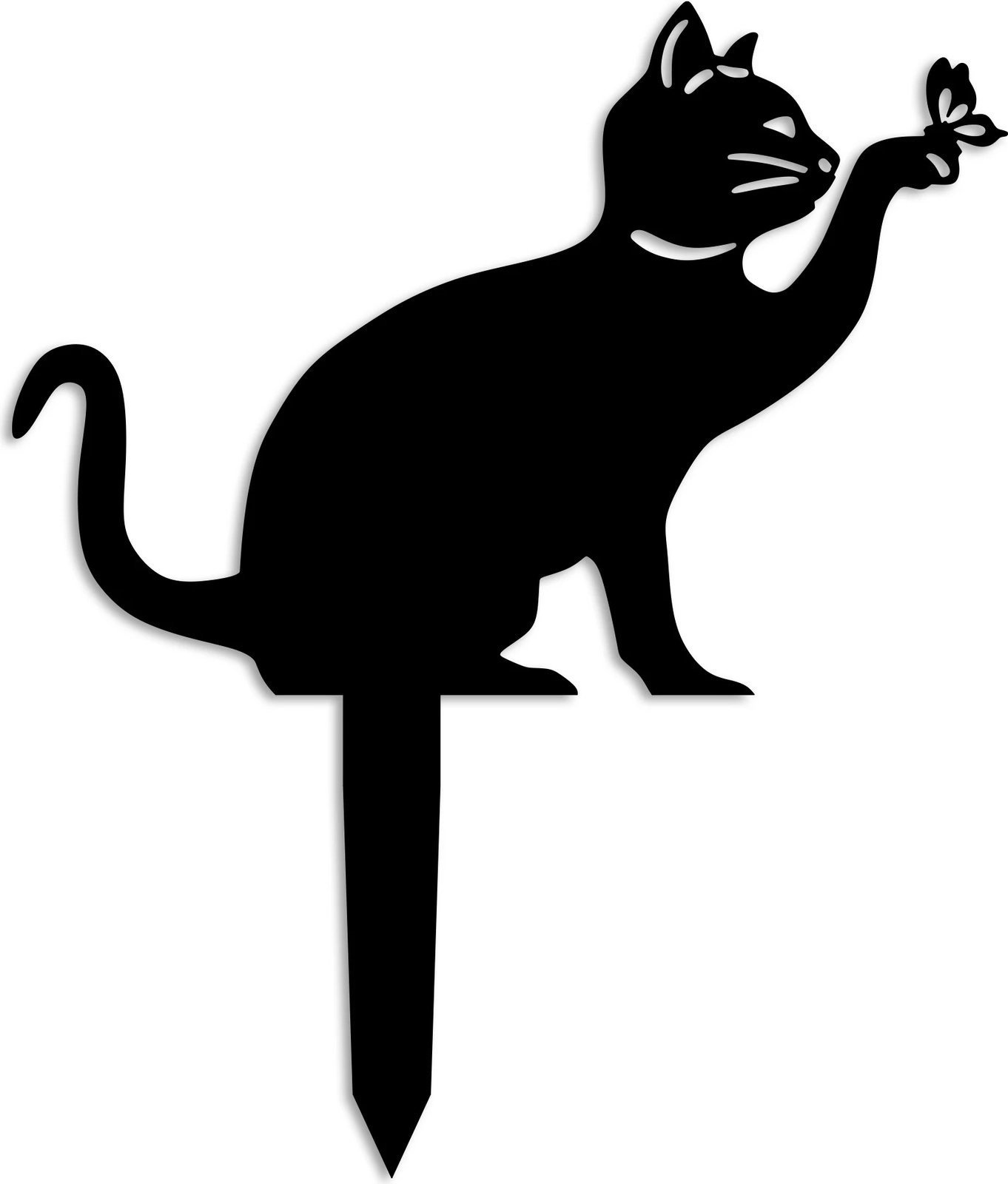 Objekt dekorativ për kopsht, dizajn mace, Cat 03, ngjyrë e zezë, 36x31cm Objekt dekorativ për kopsht, dizajn mace, Cat 03, ngjyrë e zezë, 36x31cm