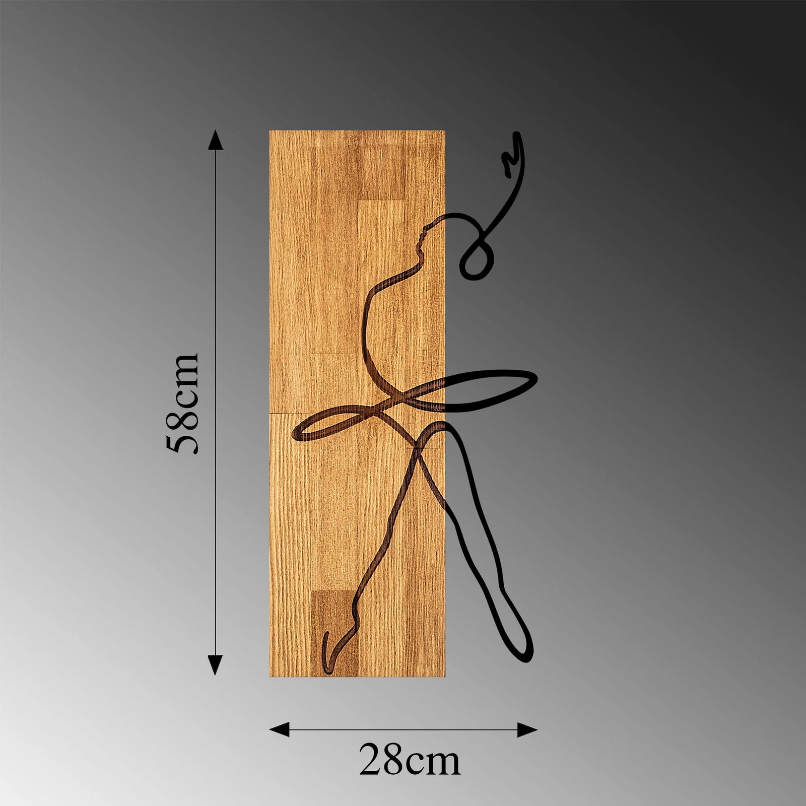 Aksesor dekorativ prej druri për mur, Wallity, MA-299, ngjyrë arre/zezë