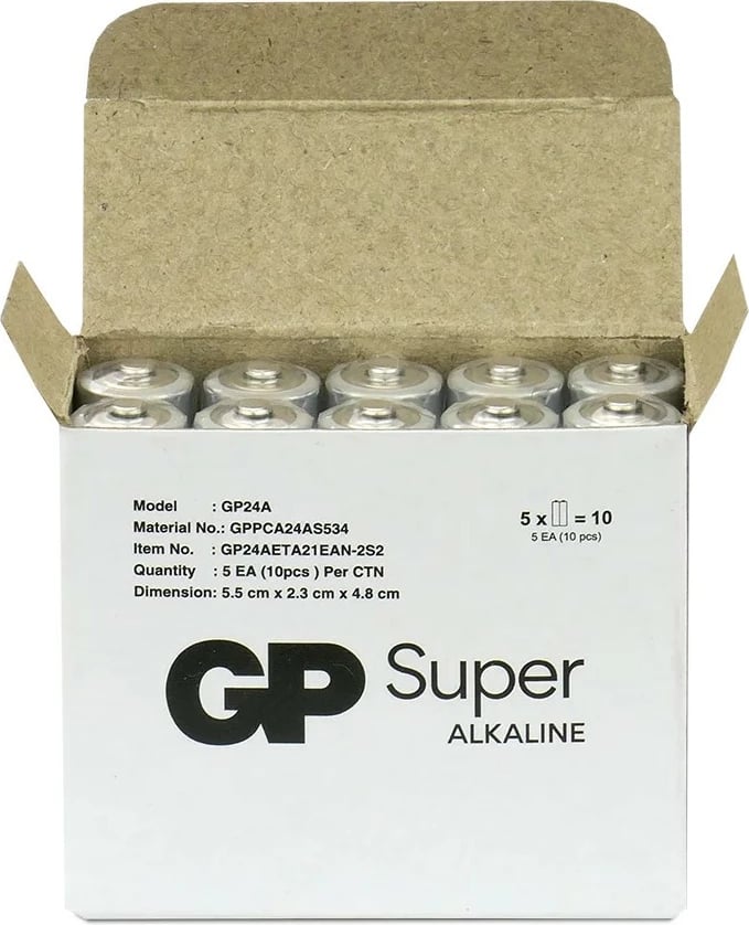 Bateri alkaline GP Battery GP Super LR03/AAA, 10 copë
