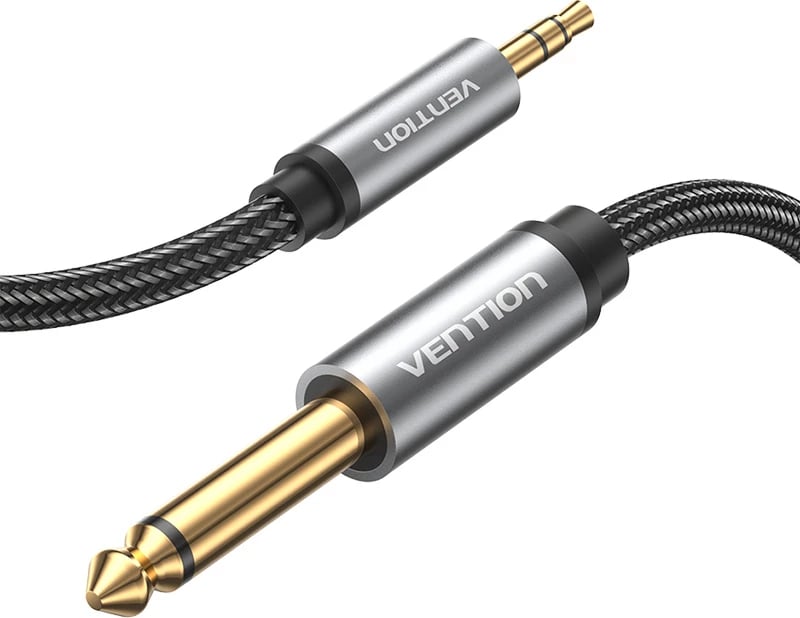 Kabllo audio Vention BCYHL, mini jack 3.5mm në jack 6.35mm, 10m, e zezë