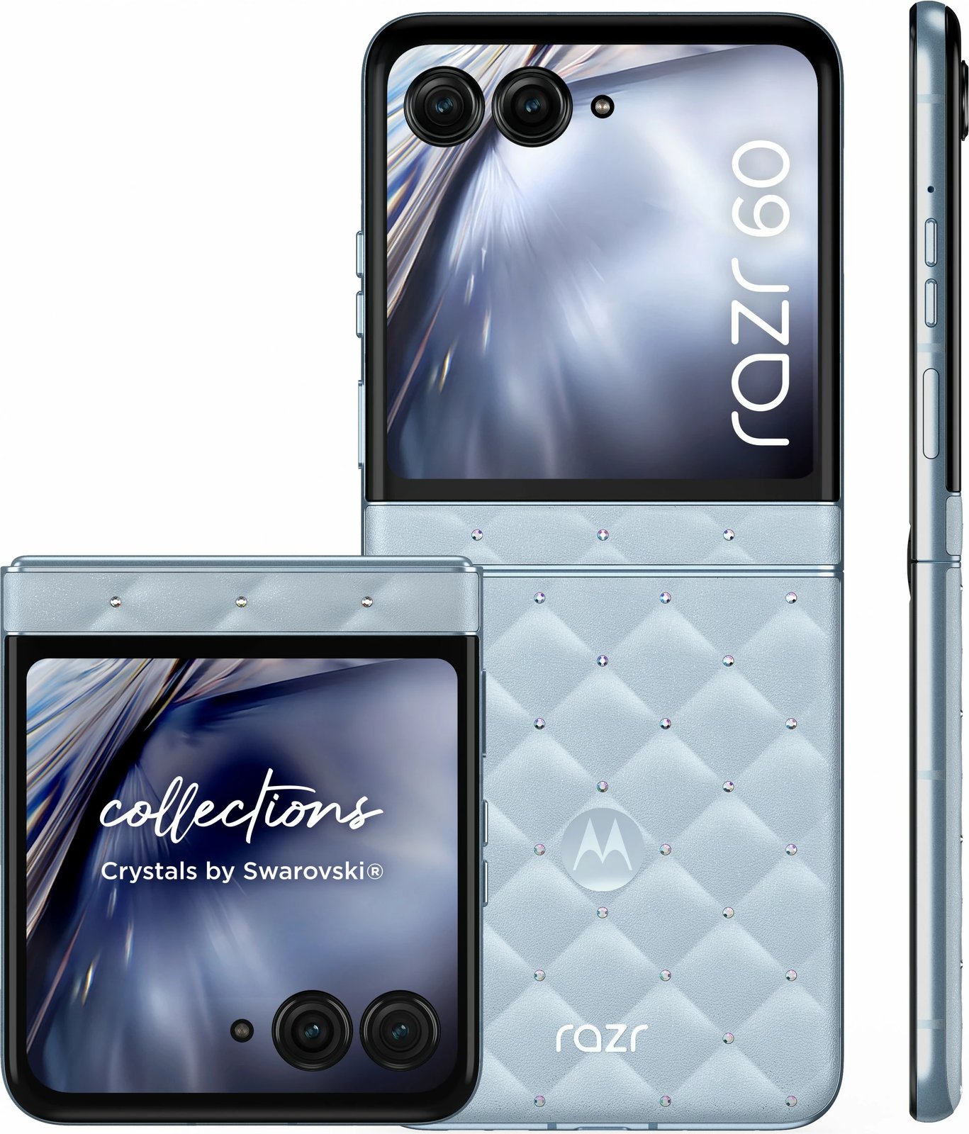 Celular Motorola razr60 + kufje Buds Loop, Swarovski Edition, blu Celular Motorola razr60 + kufje Buds Loop, Swarovski Edition, blu