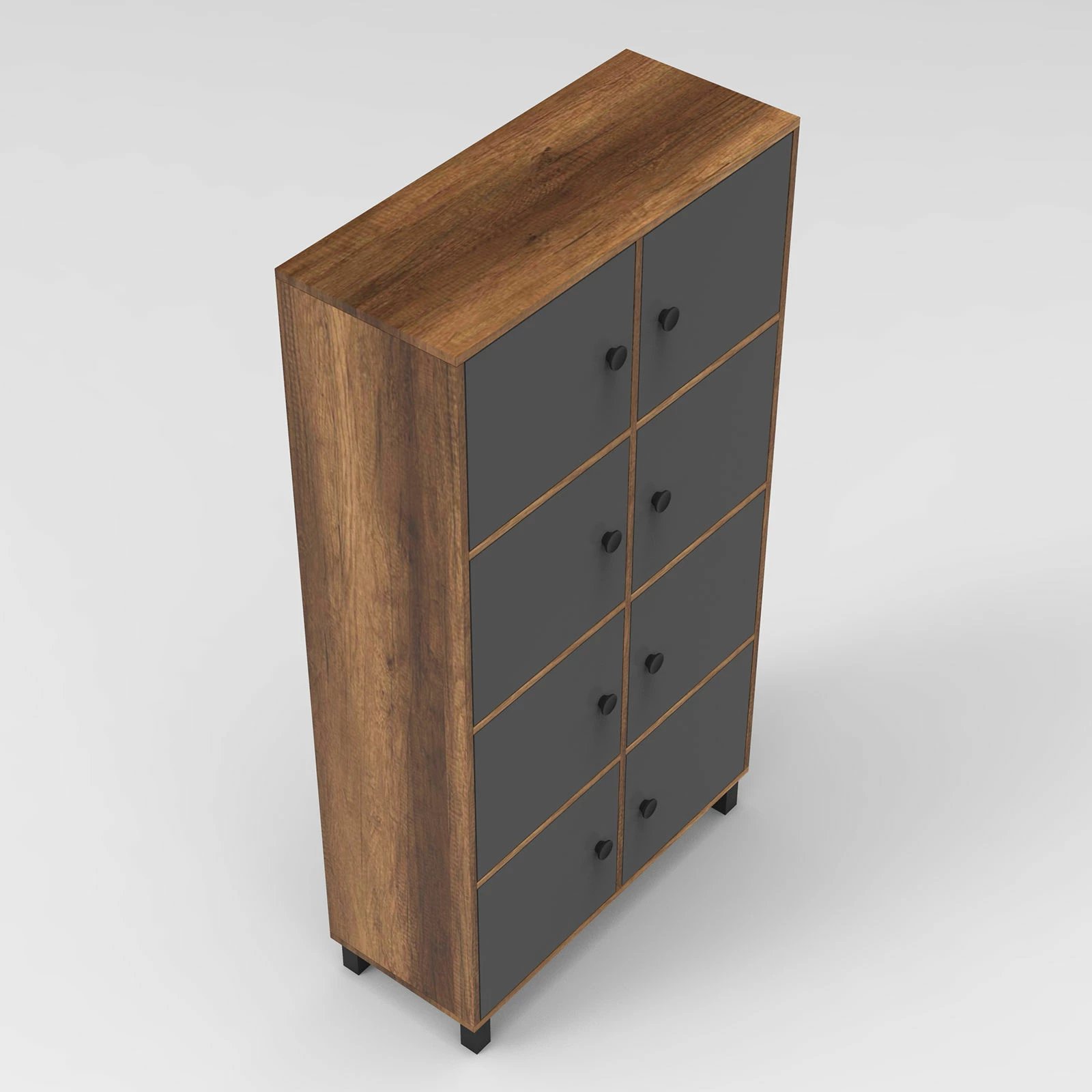 Dollap multifunksional Hanah Home, Mn06-Ba, ngjyrë arre dhe antracit