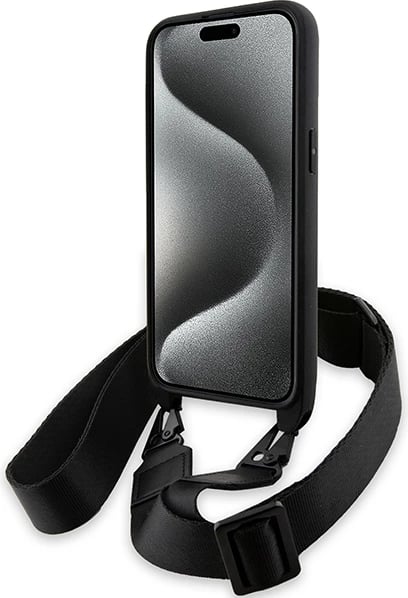 Mbështjellës BMW M Edition Carbon Stripe & Strap për iPhone 15 Pro, i zi