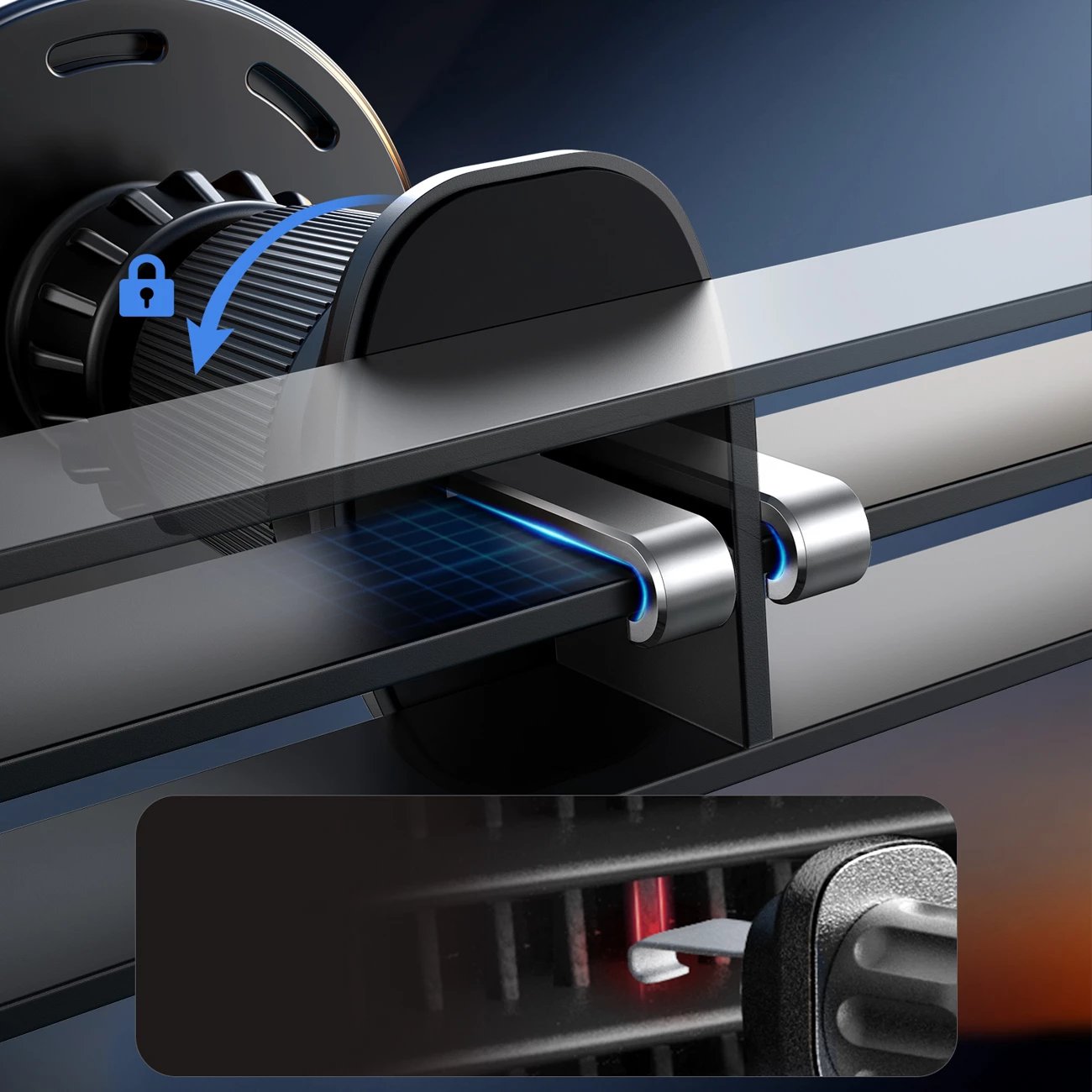 Mbajtës magnetik për celular Joyroom JR-ZS502 me karikim wireless 15W, i zi