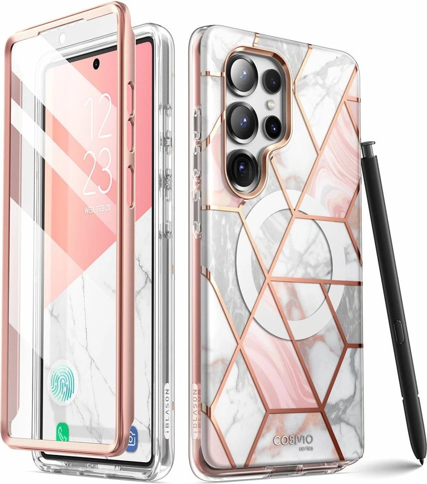 Mbështjellës Supcase Cosmo Mag për Samsung Galaxy S25 Ultra, Marble Pink