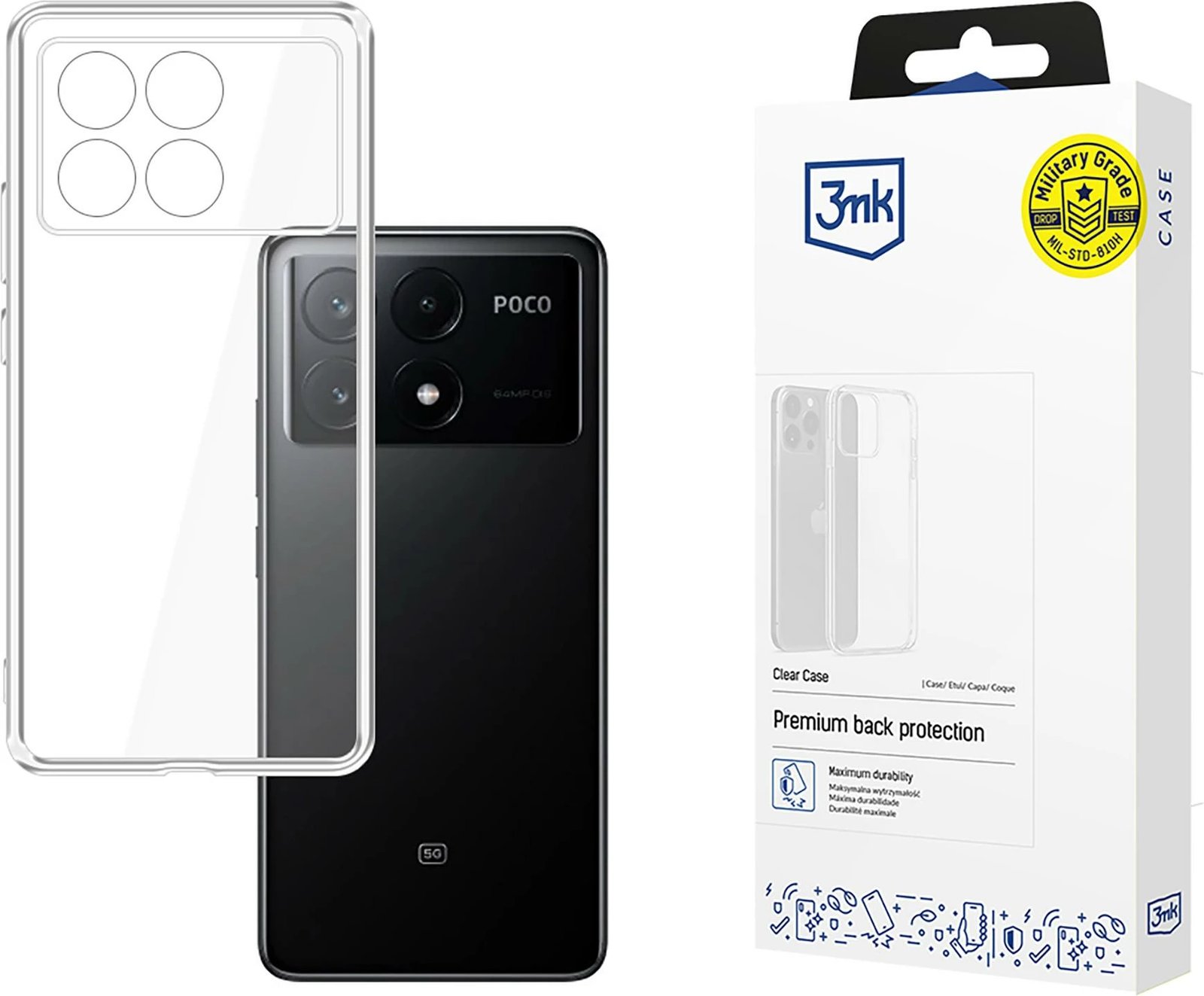 Mbështjellës 3mk Protection Clear Case për Xiaomi Poco X6 Pro 5G, transparent