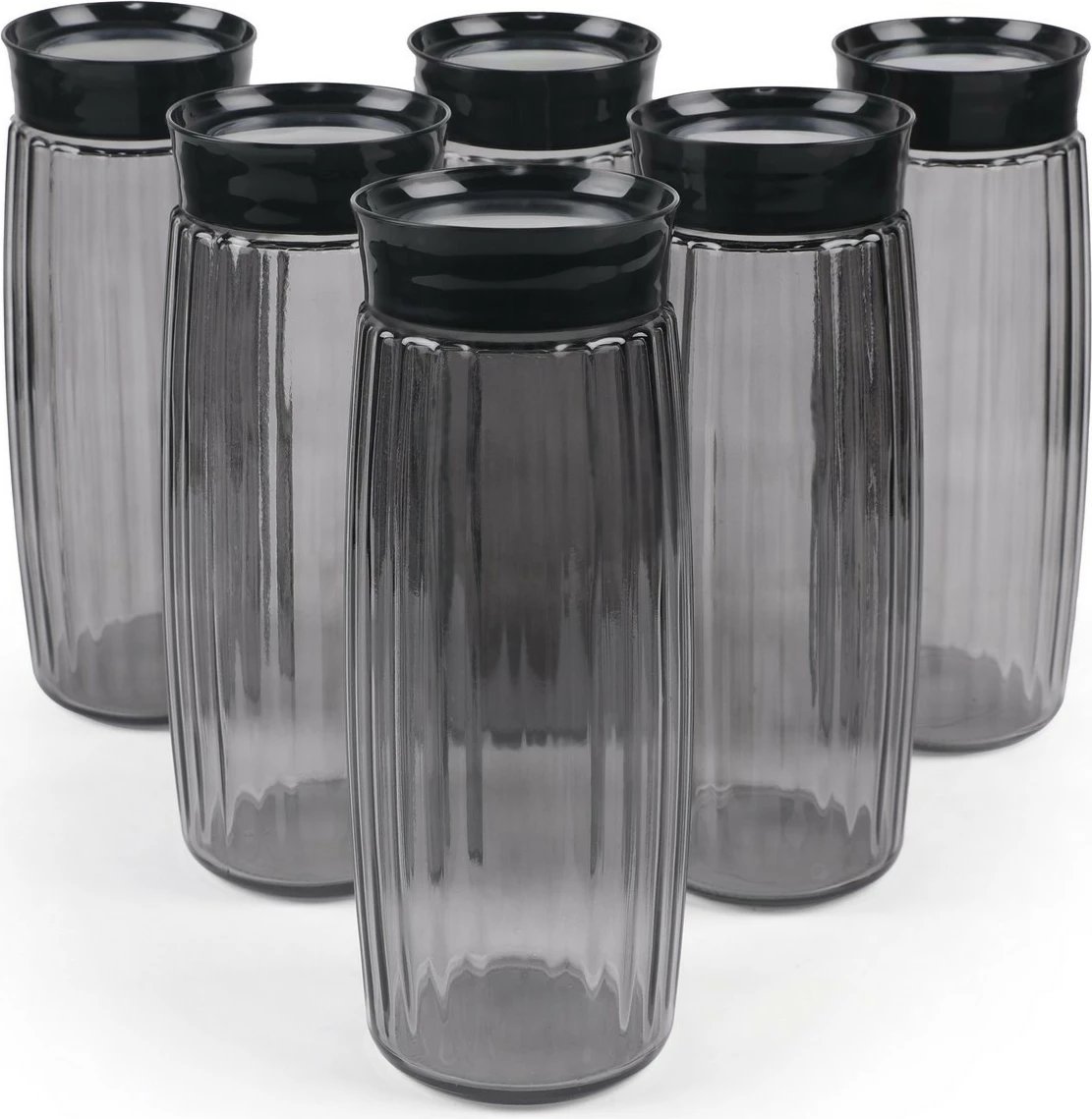 Set kavanozash (6 copë), Hermia Concept, anthracite, AA1