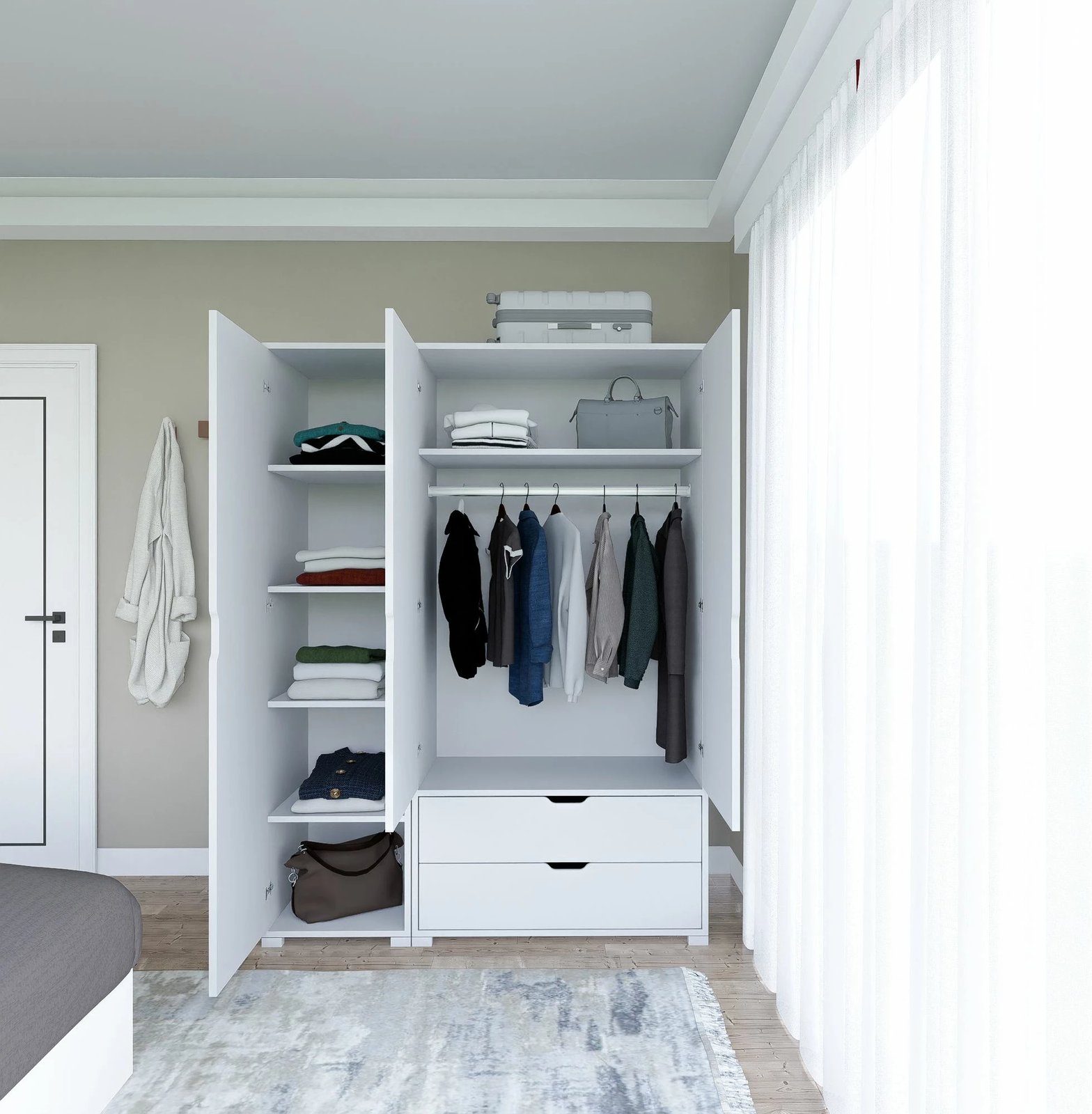 Dollap Skye Decor, i bardhë, Duru 1600-020