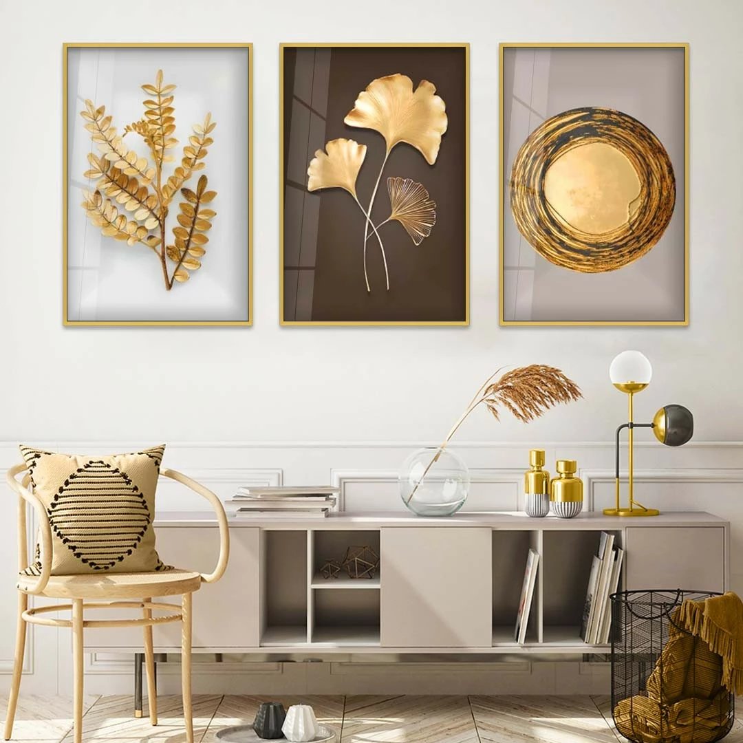 Pikturë dekorative prej xhami të temperuar, Wallity, Huhu386, 60x90cm, 3 pjesë