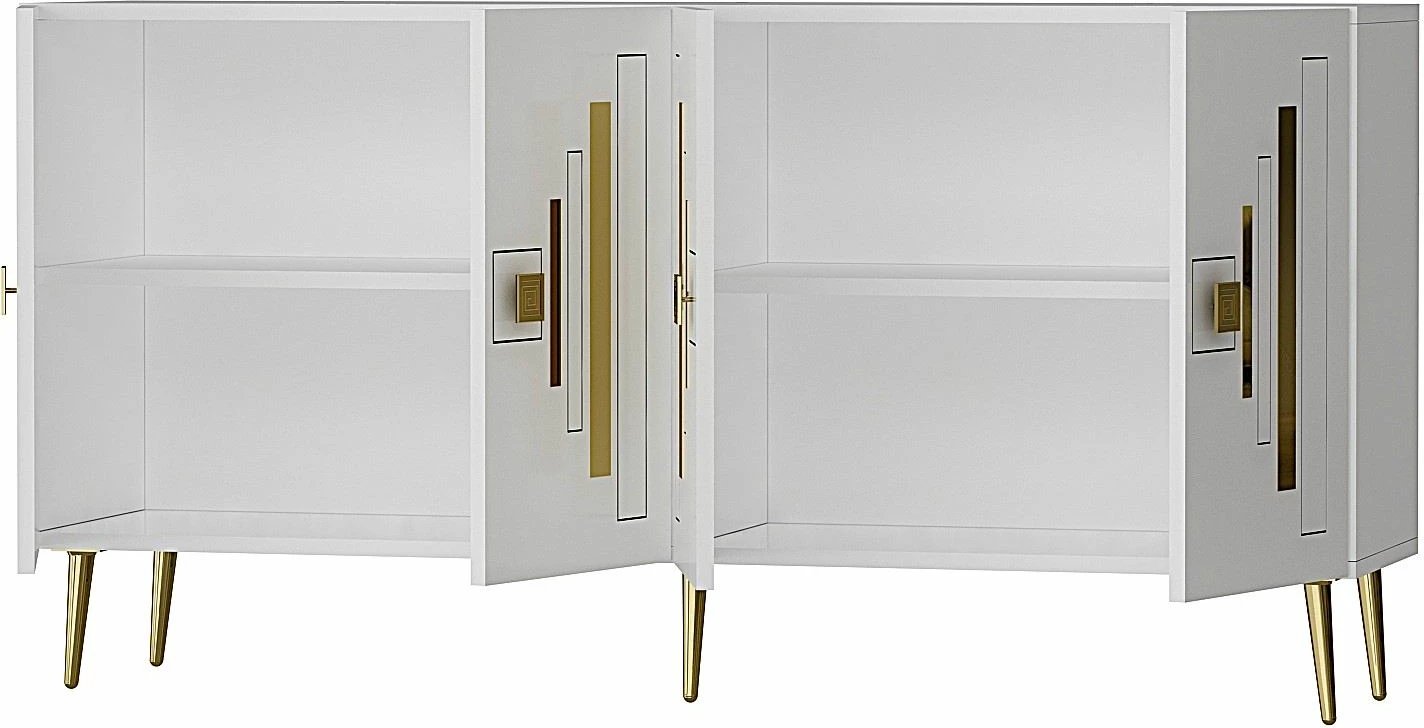 Konsolë Skye Decor, e bardhë, e artë