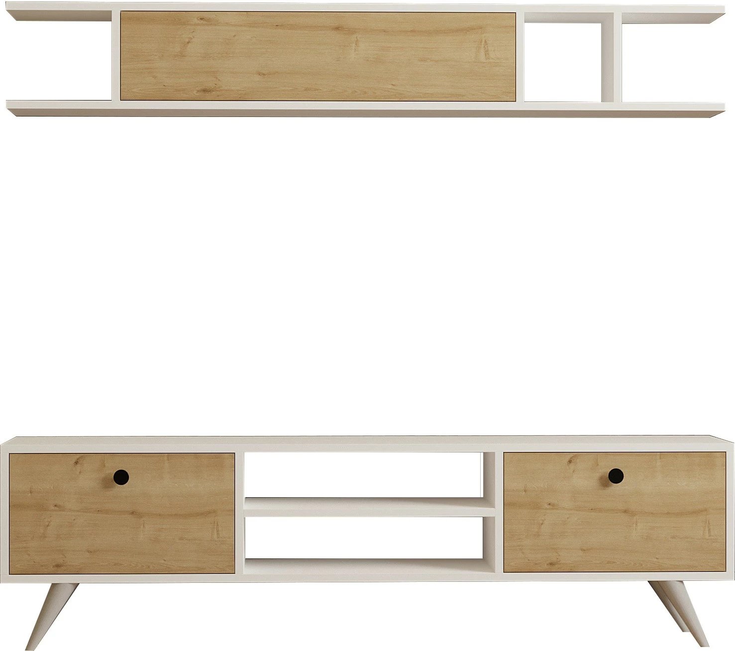 Komodë TV Hanah Home, Italo, e bardhë dhe pishë