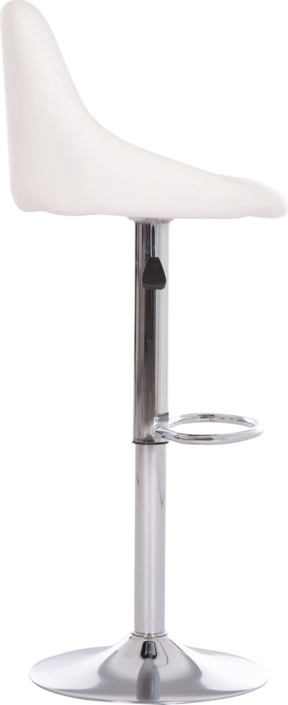 Karrige për bar ROSE, bazë kromi, lëkurë PU e bardhë, set prej 2 copësh, 48x45x105cm