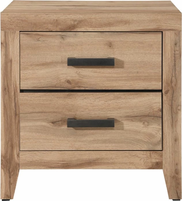 Komodinë natyrale me 2 sirtarë, 58x41x62