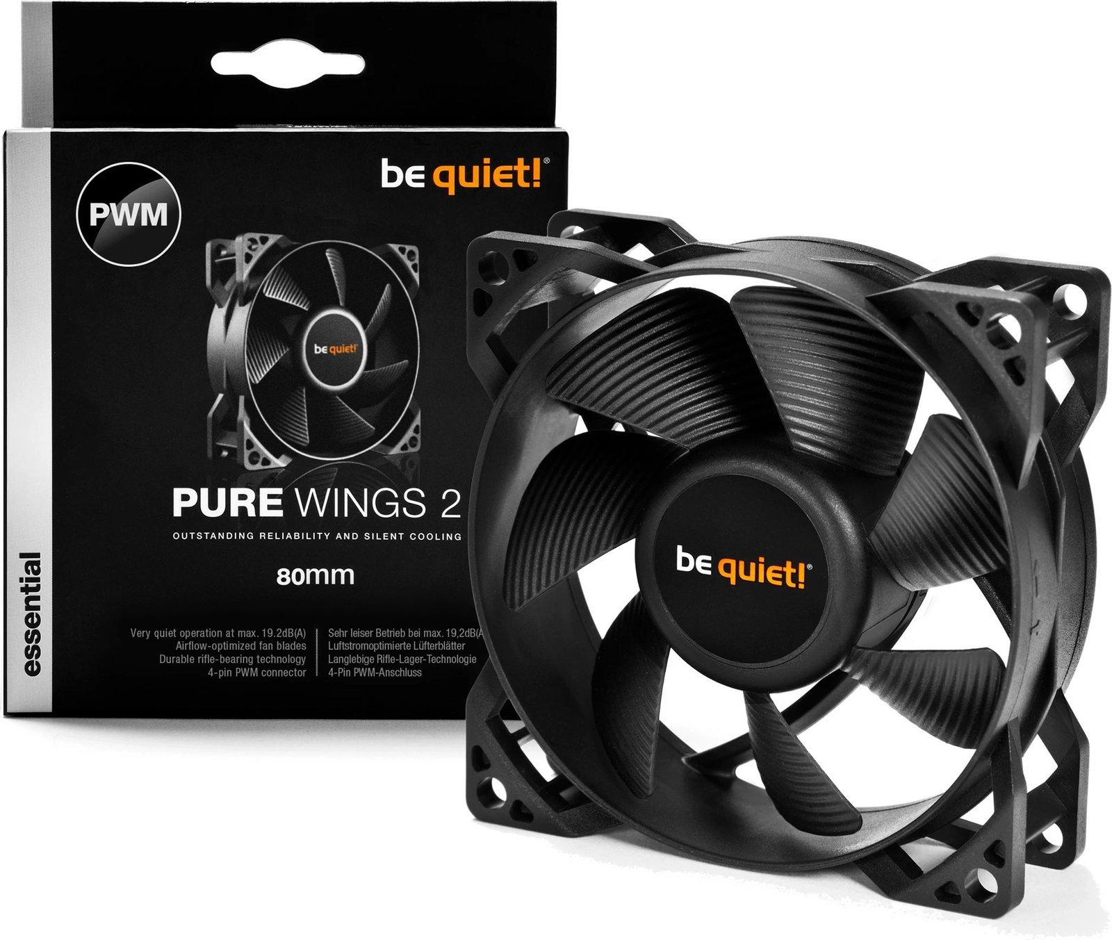 Ventilator kase Be Quiet! Pure Wings 2 PWM 80mm, zi