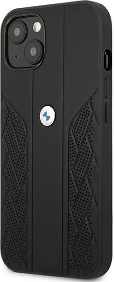 Mbështjellës BMW BMHCP13SRSPPK për iPhone 13 mini, Hardcase Leather Curve Perforate, i zi