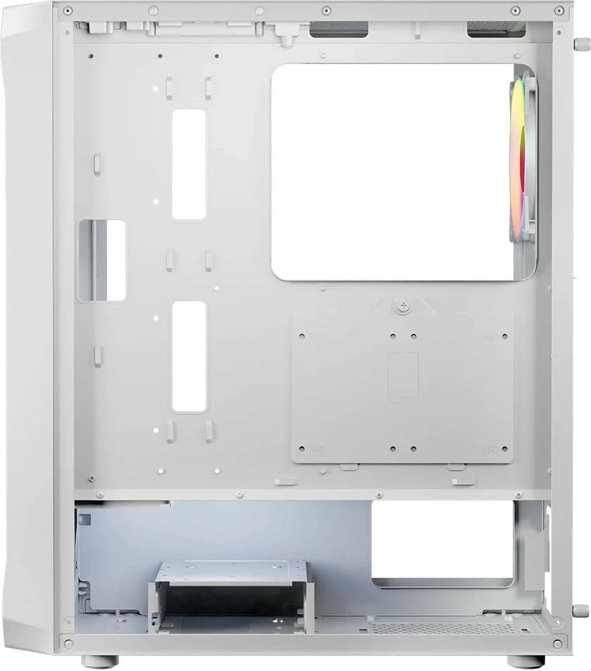 Kasë PC Logic Concept Portos ARGB Midi Tower, ATX/Micro ATX, x4 ARGB, panel anësor xham i kalitur, USB 3.0, White