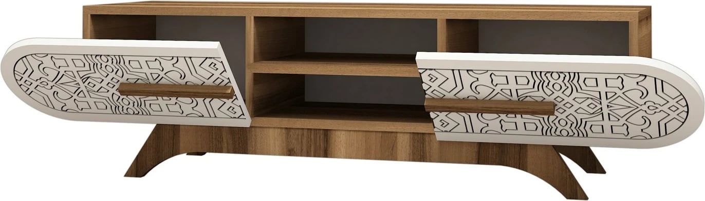 Komodë TV Hanah Home, Defne, ngjyrë arre-bardhë