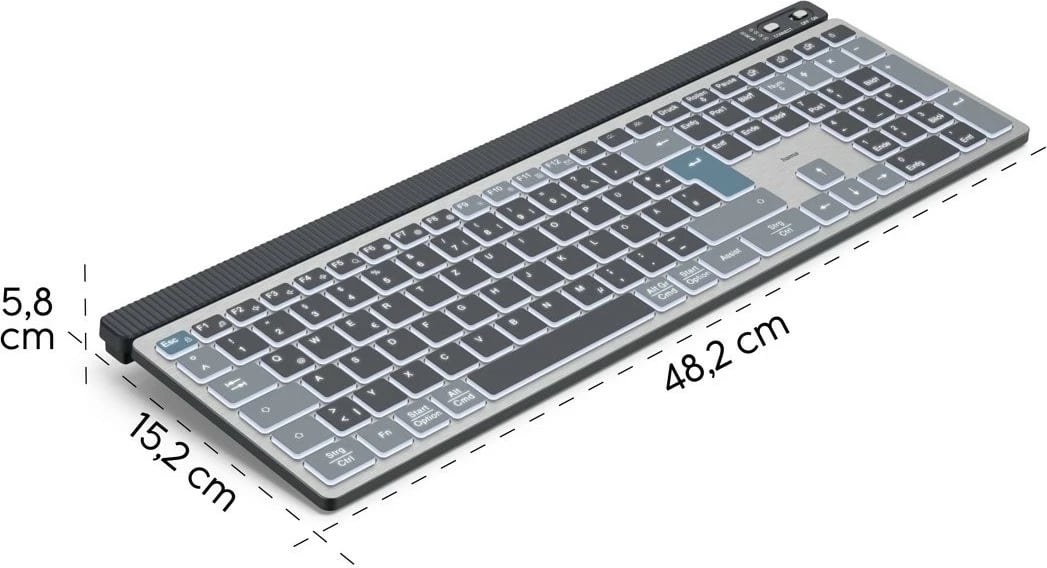 Tastierë pa tela Hama WK-750, standarde, multi-device, alumini, e zezë