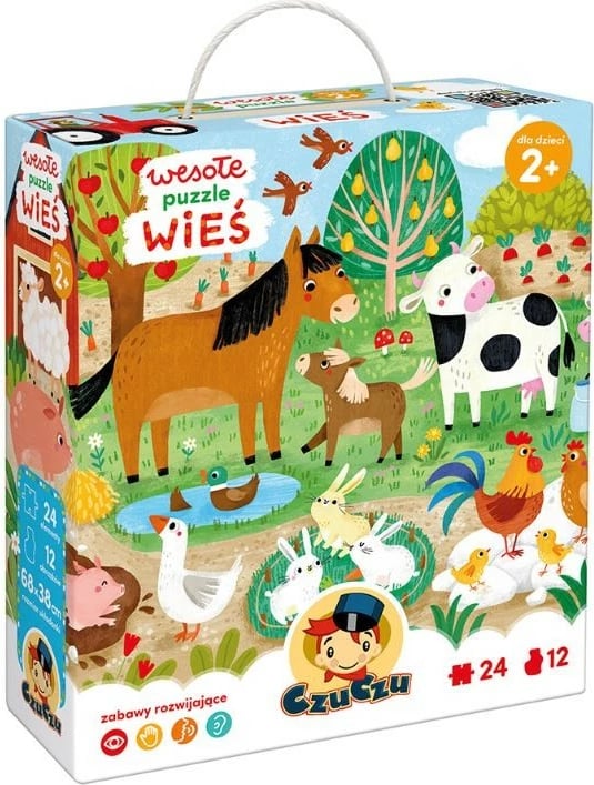 Puzzle për fëmijë CzuCzu Fun Puzzles 24 pjesë, fermë, shumëngjyrëshe