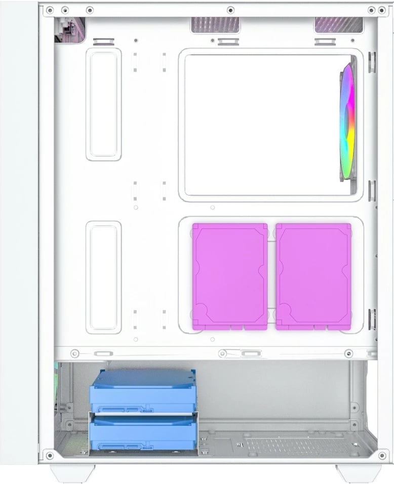 Kasë Gembird Fornax 4000 ARGB, Midi Tower, ATX/ITX/Micro ATX, e bardhë