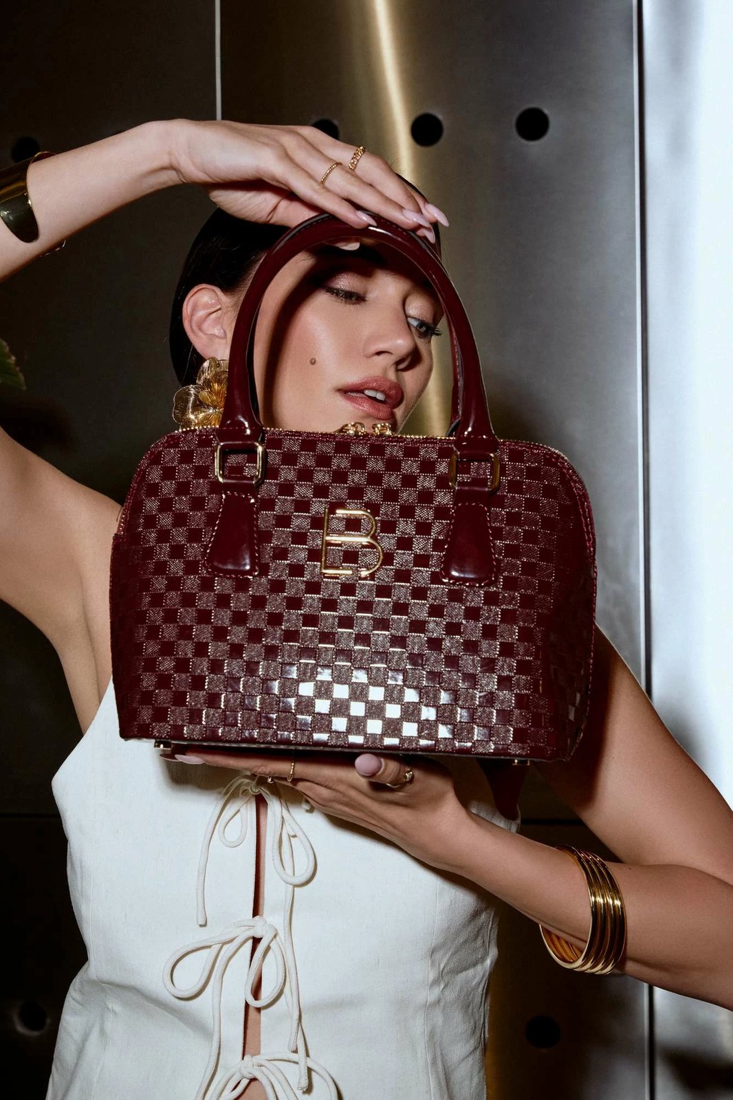 Çantë shpatullash Lucky Bees, Brigitte, ngjyrë e kuqe e errët