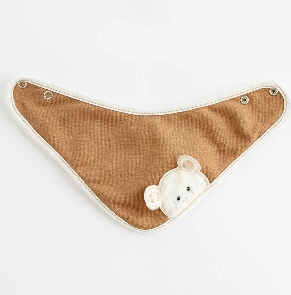 set kapelë me shall qafe New Baby Sebastian 2 pjesë, madhësi 86 (12-18m), 95% pambuk, për djem, kafe