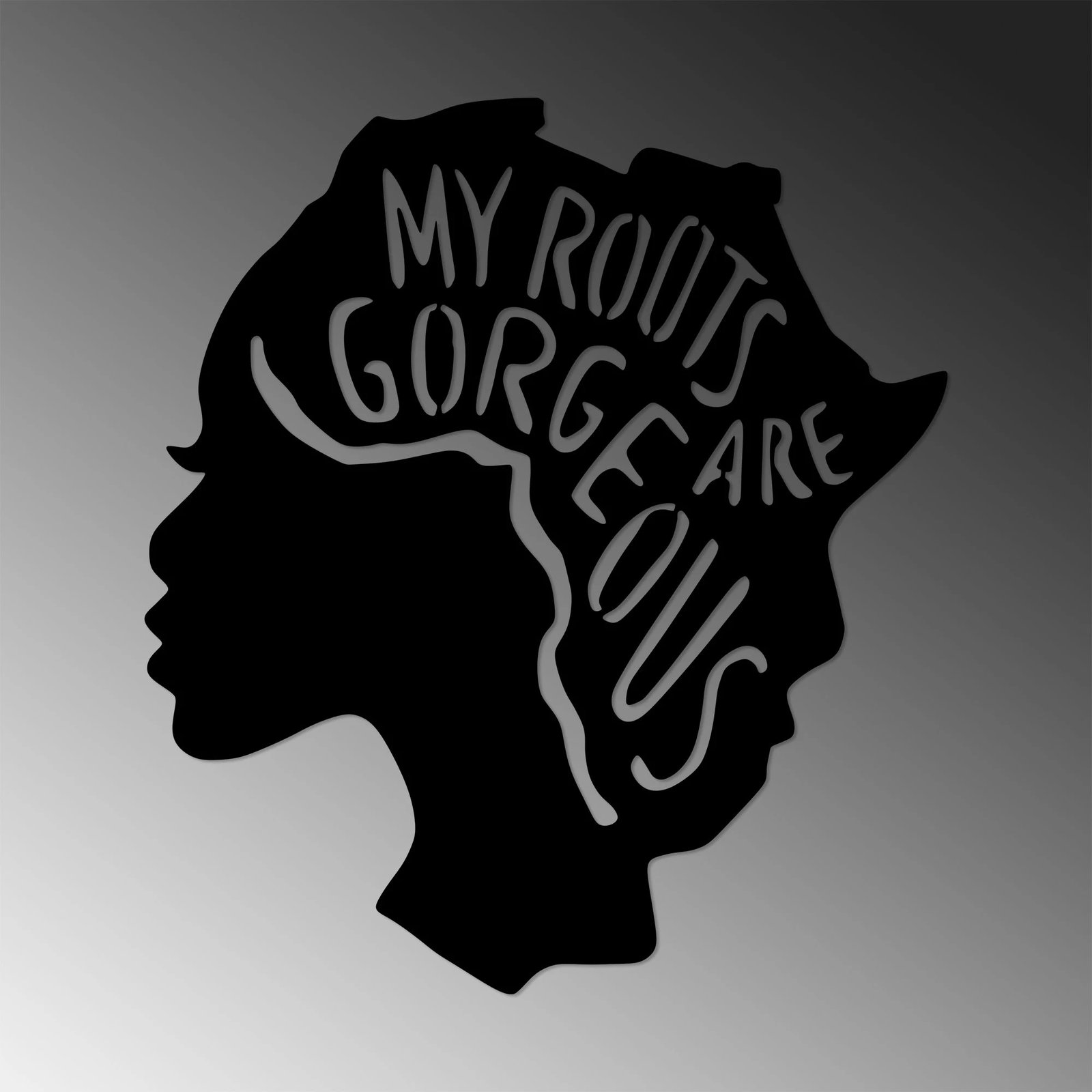 Aksesor dekorativ metalik për mur Wallity, My Roots Are Gorgeous - 444