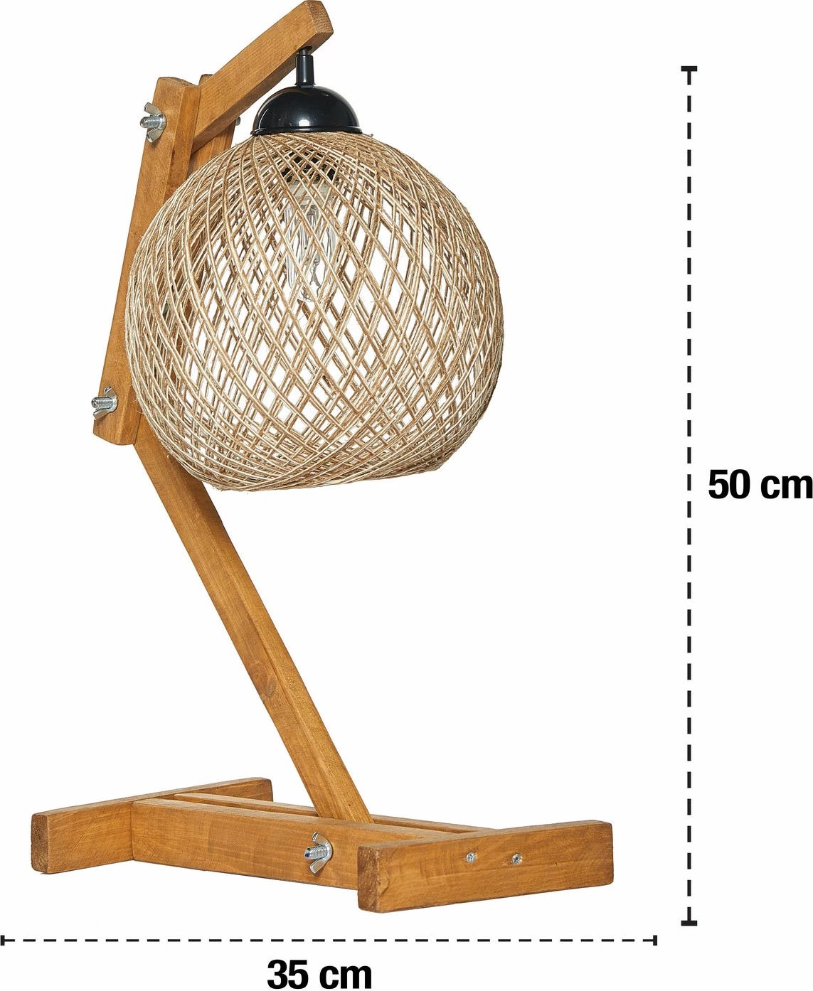 Llambë tavoline Opviq, Beehive, dru pishe, jute, ecru/kafe