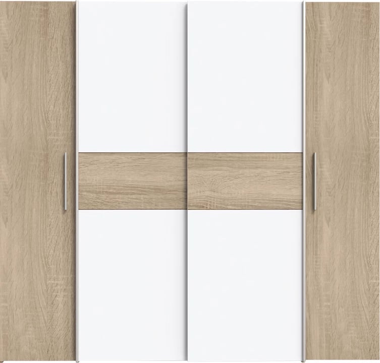Dollap garderobë 4 dyer sonoma oak-white melamine 200x61.5x190.5cm