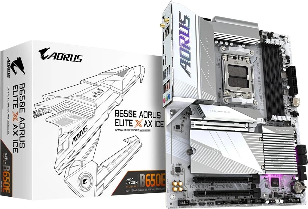 Pllakë amë Gigabyte B650E AORUS ELITE X AX ICE, Socket AM5, ATX, Bardhë