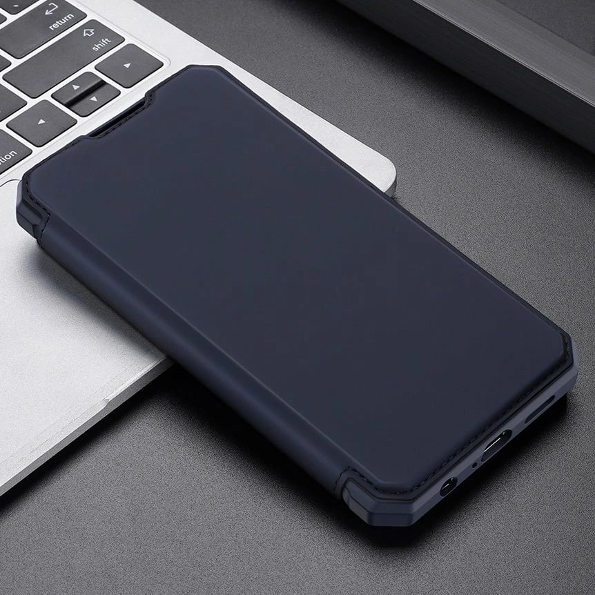 Mbështjellës Dux Ducis Skin X për Samsung Galaxy A72, me kapak, me mbajtëse, me portofol, Blu