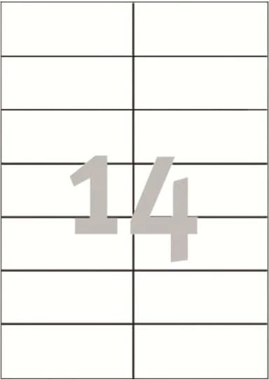 Etiketa vetëngjitëse, Avery Zweckform, 3653, 105 x 42.3 mm, A4, 100 fletë, të bardha