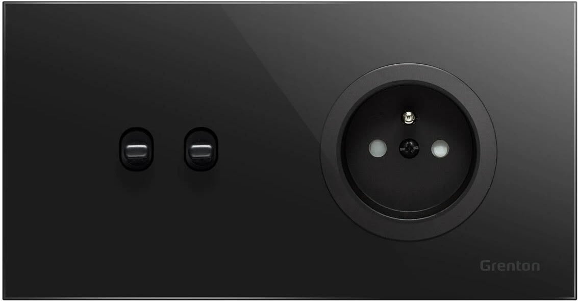 Socket Grenton me switch, tip F, e zezë