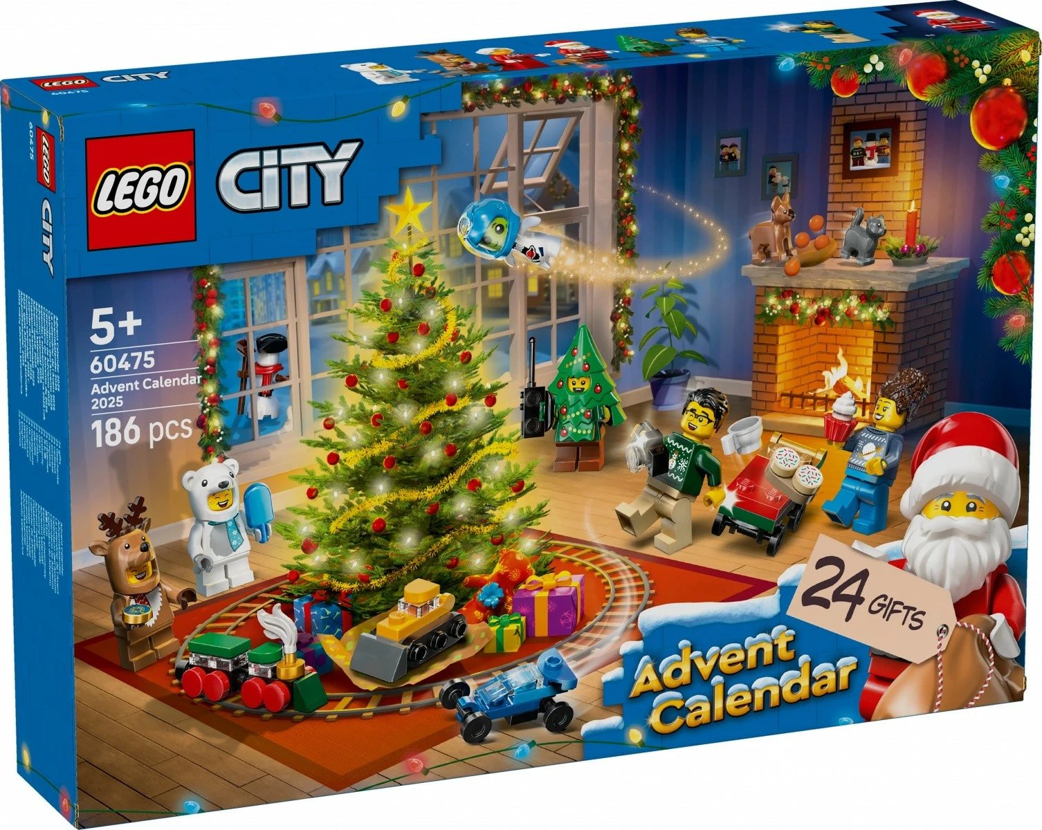 Set lodrash LEGO City Advent Calendar 60475, 186 pjesë, për fëmijë, shumëngjyrësh