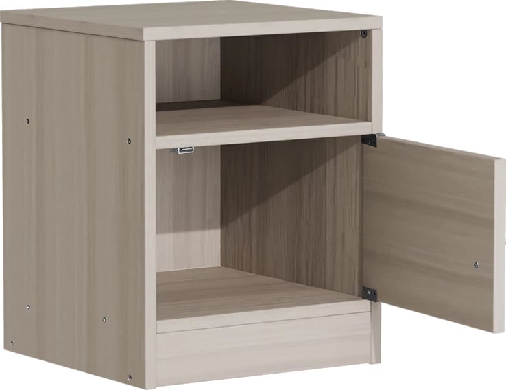 Komodinë anës krevati Foly, dollap ngjyrë lis gri, 40x40x50cm