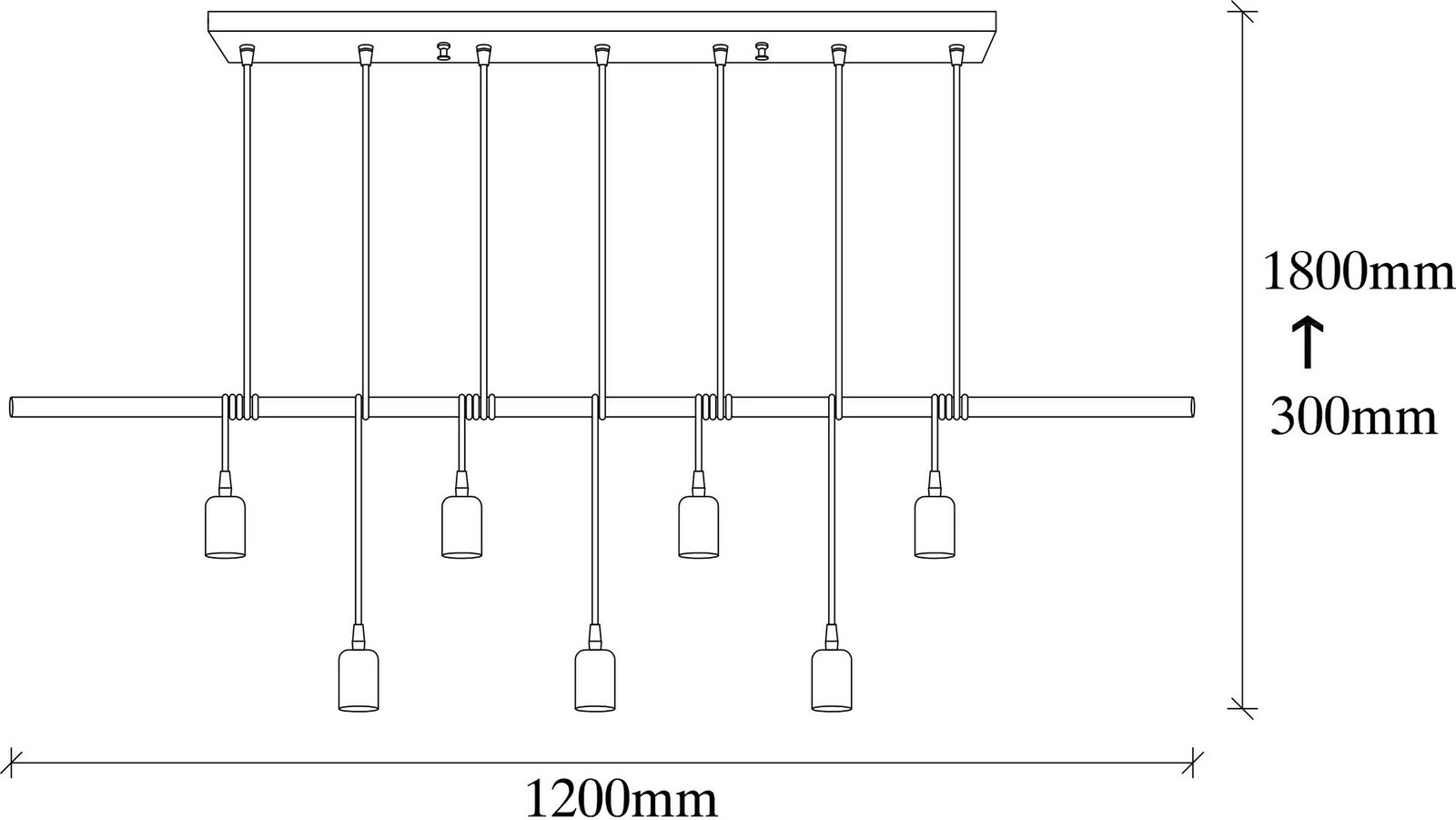 Llambë tavani Opviq, Salkım - 3101, e zezë, lartësi e rregullueshme