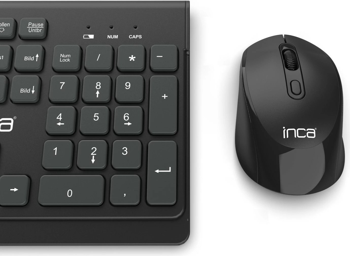 Set tastaturë dhe maus Inca IWS-519, USB-C/A, dizajn ergonomik, e zezë